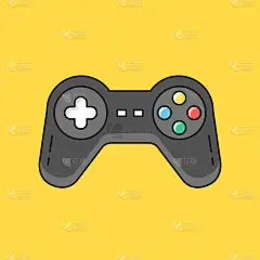 Gamepad 。木棍，游戏控制器，操纵台，游戏概念。现代平行线设计。矢量说明