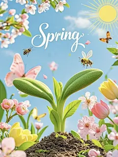 Ai绘图，春天，春分，生机，节气，海报，可帮做 - 小红书