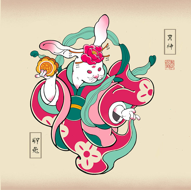 十二生肖插画-卯兔