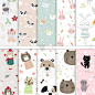 vector paper set of cute animal design.