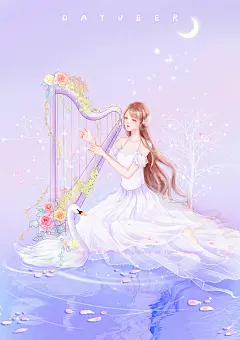 天鹅湖少女_大悦儿_Aimee__插画师作品_涂鸦王国gracg.com