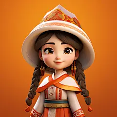 卡通人物民族风人物素材图AI图