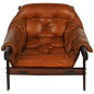 Percival Lafer Brazilian Lounge Chair in Carmel Brown Leather: 
家俱设计·沙发椅·椅子