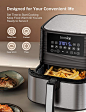 Amazon.com: Innsky Air Fryer 5.8QT, 1700W Stainless Steel Air Fryer Oven for Roasting, High-Tech Cooking appliances & Oilless Cooker with LED Touchscreen, 7 Cooking Presets, Keep Warm Preheat (32 Recipes Books): Kitchen & Dining