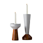 北欧水泥烛台 创意木纹环绕蜡烛台 家居摆件软装饰品软装样板房-善木良品