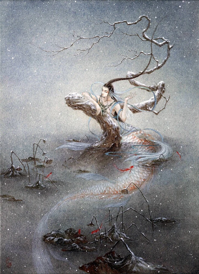 画师——杉泽@我是无月收集_花瓣 衫泽-【中国百鬼】题材源自《山海经》、《述异记》、《海￿775595233.jpg-花瓣网