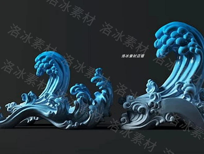 浪花海浪水浪雕塑摆件3d打印模型stl圆雕图模型雕刻高精度可打印-淘宝网-花瓣网