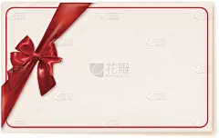 礼品卡红丝带和蝴蝶结在白色的背景。向量