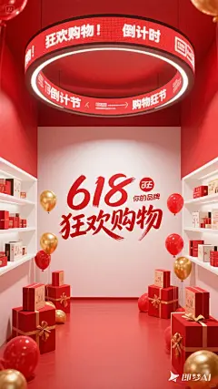 618直播间背景，即梦AI提示词 - 小红书