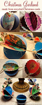 how to make Christmas decorations from recycled Christmas cards