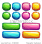 Set of bright buttons for game or web design