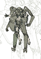 Homage, Nikolay Georgiev : Started off as another sketch for fun, was supposed to be just an exoskeleton design, but ended up looking a lot like some MGS designs, probably because I really really like them.. So even though it didn't start as something ins