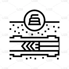 清洗管道施工技术线图标矢量插图