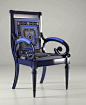 Versace Home Collection.  And another warmish blue and black very elegant chair belongs here!: