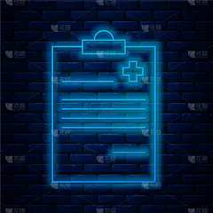 健康保健,写字板,霓虹灯,线条,砖,直的,门诊部,线条画,研究