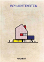 西班牙插画师 Federico Babina 的“ARCHIST”系列，将艺术大师们的作品转化成建筑
