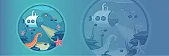 海洋,科技,潜艇,海星,卡通蓝色,海报banner,科技感,科技风,高科技,卡通,童趣,手绘图库,png图片,网,图片素材,背景素材,3878381@飞天胖虎