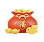 3D立体新年春节红包礼物兔子卡通形象C4D风免抠高清psd设计素材-淘宝网