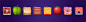 Square icons buttons with food texture