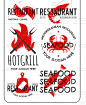 西餐餐饮LOGO标志龙虾牛排大厨螃蟹海鲜意式大虾厨师标志设计素材-淘宝网
