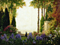 上帝的后花园。Thomas Edwin Mostyn是英国19世纪画家，他的这系列以花园为主题的作品中，很明显受到了法国印象派的影响，强调光影的变化，在这基础上他加入了一些浪漫气氛和忧郁情绪，既唯美又文艺。