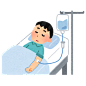 住院的病人 插管 内窥镜 肠镜 洗胃 输液 打点滴的病人 医疗健康 看病 看医生 医院  卡通 插画 免扣 素材 手绘 png24
