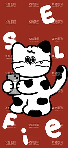 玩手机的小猫  - 源文件下载【酷图网】手机,猫咪,小猫,猫,可爱,小动物,萌趣卡通,图案,产品印花,矢量图