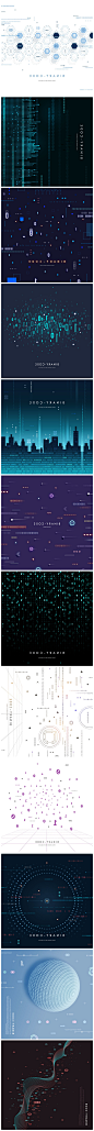 创意大数据几何图形代码数码AI智能科技报表背景海报设计素材