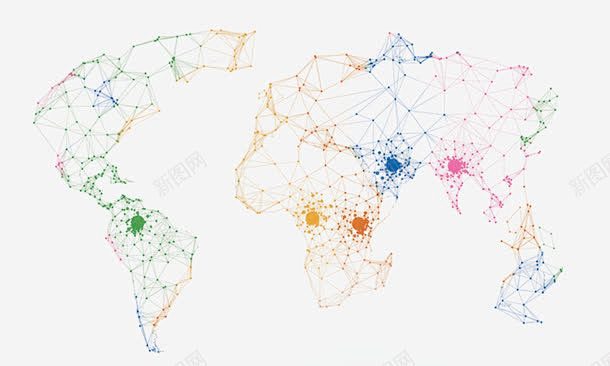 地图网状连接 创意素材