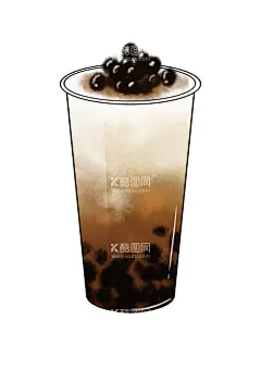 珍珠奶茶  - 源文件下载【酷图网】奶茶,手绘,珍珠,杯子,饮料,