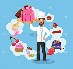 彩色图片,面包店,职权,职业,烘焙师,人,男人,性格,精神振作,主厨