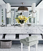 Jean Louis Deniot stunning master bath,  marble vanity, ceiling everything is beautifully designed