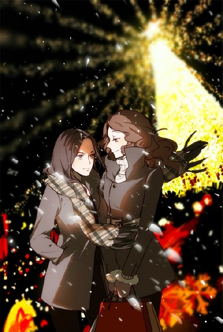 还是没忍住画了百合组~就当做是圣诞的告白吧(●′ω`●)by二木子布
