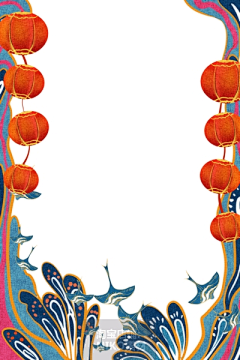 NIKO_X采集到78款中国风复古潮流纹理背景装饰图案PSD新国潮边框素材