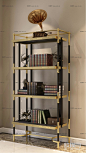 现代铁艺金属装饰柜书籍摆件组合3D模型