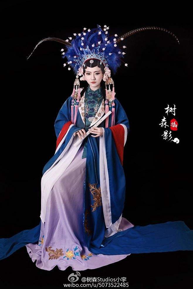 戏子青衣花旦戏服伶人摄影插画