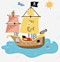 海盗船高清素材 卡通海盗船 海盗船 航行 免抠png 设计图片 免费下载