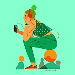 扁平风人物插画，各种纹理笔刷的运用丨by Geraldine Sy ​​​​