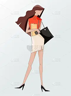 办公室女士的天真姿态，自信和活力