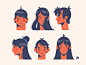 Heads up women boy girl man head hair face person people character design heads