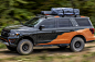 Up high, the Off-Grid concept packs a pair of Thule crossbars, a Thule Tepui rooftop tent and a 180-degree awning from Overland Vehicle Systems