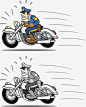 漫画骑着警察巡逻的高清素材 奔腾 巡查 平面 心急如焚 摩托车 漫画设计 警察 免抠png 设计图片 免费下载
