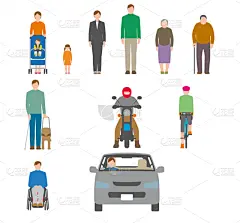 绘画插图,骑自行车,人,正面视角,摄像机拍摄角度,老年男人,仅日本人,汽车,交通,狗