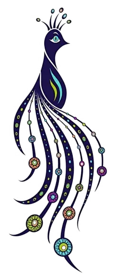 美丽孔雀图案PNG素材