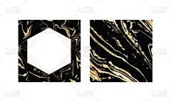 请柬,婚礼,模板,黄金,式样,方形画幅,抽象,黑色,生日