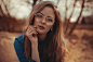 People 5000x3333 women portrait depth of field women with glasses women outdoors face looking at viewer earring reflection blue dress brunette long hair wavy hair