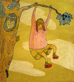 象牙塔  的插画 荡来荡去——树干里的猫头鹰巢穴