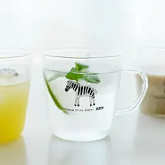迷你动物园清新可爱手绘印花耐热玻璃杯