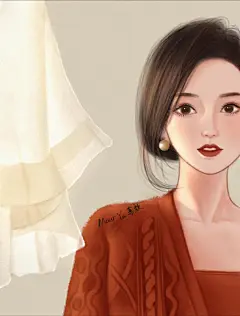 手绘风红色系女生新年头像
画师：慕颜summer手绘 ​ ​​​​