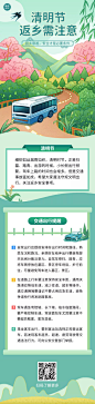 清明节返乡事项插画文章长图